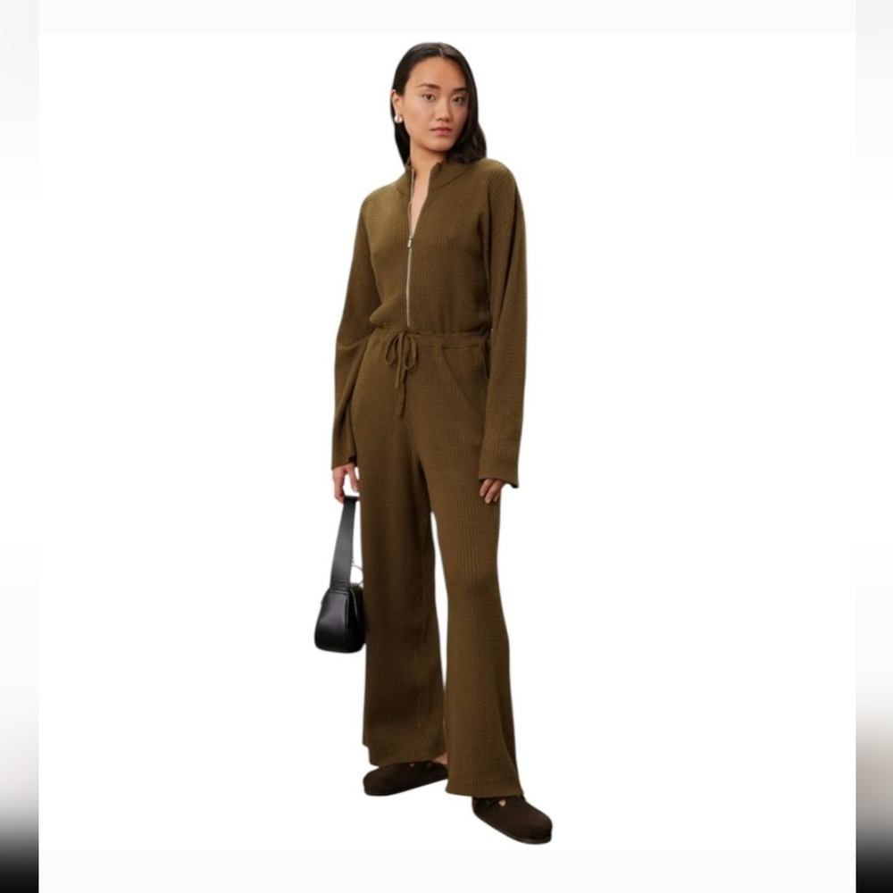WeWoreWhat Brown Cable Knit Leisure Jumpsuit XXSmall Great Condition